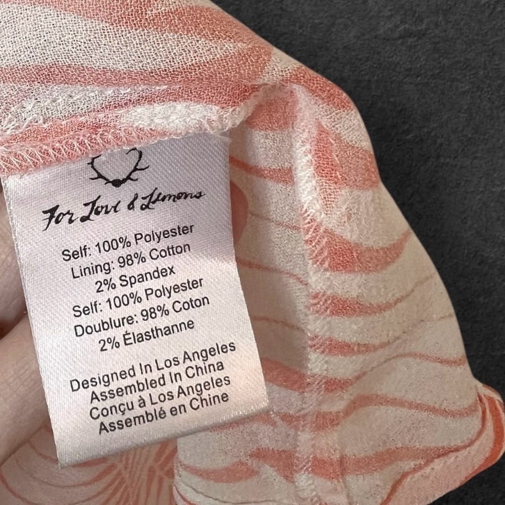 For Love and Lemons Desert Palm Peach Patterned Sheer Midi Skirt Size M - Picture 12 of 12